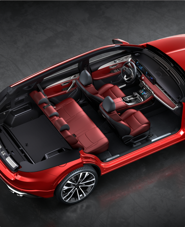 Super long wheelbase 2745mm+comparable to B-class vehicle Maximum width of the same calss 1900mm 5/7-seater layouts available for your option Rear privacy glass